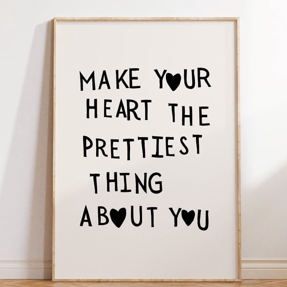 Heart Quote Print, Minimalist Love Wall Decor UNFRAMED PAPER POSTER, Home Decor, Vintage Gift, Living Room Dercor
