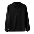 thumbnail image 4 of Hpapadks Mens Shirts Business Solid Lapel Button Down Blouses Long Sleeve Tops Men Dress Shirt Black L, 4 of 5