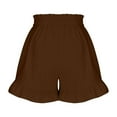 thumbnail image 6 of aidice Cotton Linen Shorts for Women Ruffle Wide Leg Drawstring Elastic Waisted Casual Summer Lightweight Shorts, 6 of 7
