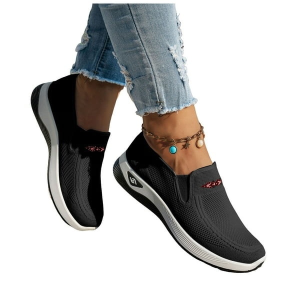 Womens Slip on Walking Shoes Penny Loafers Breathable Mesh Spring Fall Comfortable Driving Nursing Sneakers