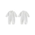 thumbnail image 2 of RUINIXCW Infant Baby Boy Spring Fall Clothes 1 3 6 9 12 18 Months Textured Romper One Piece Outfit Long Sleeve Button Down Collar Jumpsuit with Chest Pockets, 2 of 9