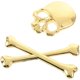thumbnail image 4 of New 3D Skull Metal Skeleton Crossbones Car Motorcycle Sticker Label Skull Emblem Badge Car Styling Stickers Decal (Gold), 4 of 4