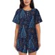 thumbnail image 1 of Fotbe Shining Christmas Tree Conjunto de Pijama Estampado para Mujer, 2 Piezas, Ropa de Dormir con Camiseta de Manga Corta y Shorts Suaves-4X-Large, 1 of 6