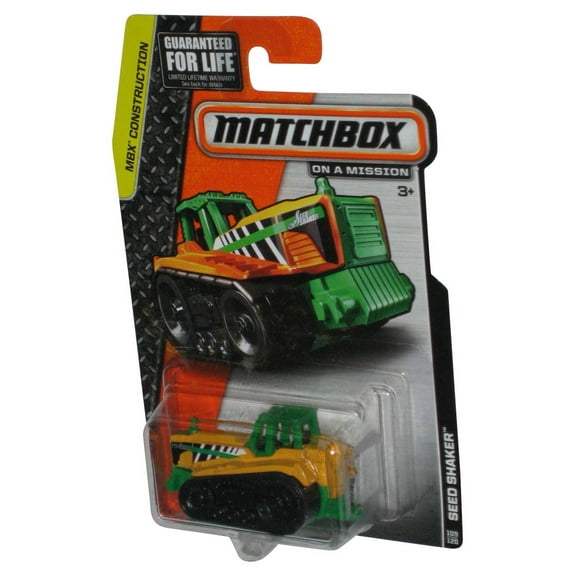 Matchbox MBX Construction (2013) Green & Yellow Seed Shaker Toy Vehicle 109/120