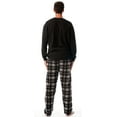 thumbnail image 3 of #FollowMe Mens Thermal Henley Pajama Set with Polar Fleece Pants  Warm, Comfy Sleepwear (Black With Black and White Pant, XX-Large), 3 of 4