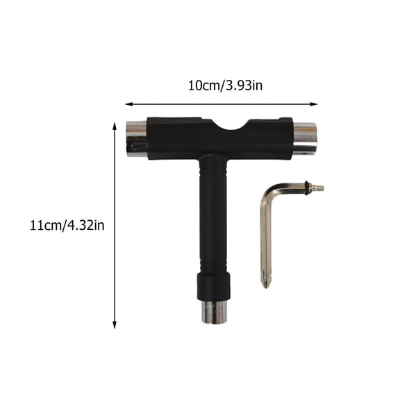 4-in-1 Skateboard Tool Kit, Compact Skate T Tool for Skateboard Maintenance and Repairs, 4.33" x 3.94" x 0.79"