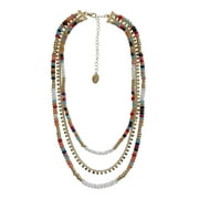 Time and Tru Women's Multi Color Layered Bead Necklace Set 16/18/20 Inches