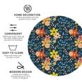 thumbnail image 3 of Lsque Blue Floral Pattern 4" Drink Coasters Set of 4, PVC Leather Absorbent Coasters, Table Coaster Set Decorative Coffee Cup Coasters Housewarming Gift -Round Shape, 3 of 6