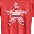 thumbnail image 3 of Instant Message - Nautical Striped Starfish - Women's Short Sleeve Graphic T-Shirt, 3 of 6