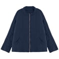 thumbnail image 4 of Uinagy Women's Solid Color Stand Collar Cotton Jacket, 4 of 5