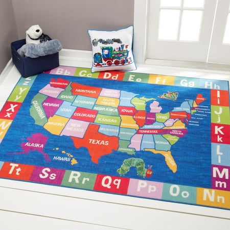Area Wall Map - Eric Carle Elementary USA Map Area Rug