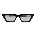 thumbnail image 4 of Womens Mod Squared Cat Eye Sunglasses Black Silver Mirror, 4 of 4