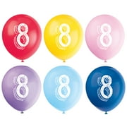 Latex Chalk Design Number 8 Balloons, Assorted, 12 in, 6ct