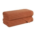 thumbnail image 2 of Superior Soho Ribbed Cotton Absorbent Bath Towel Set of 2, Rust, 2 of 9