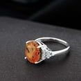thumbnail image 4 of Gem Stone King 4.40 Cttw Oval Twilight Orange Mystic Quartz and White Topaz Ring for Women | 925 Sterling Silver | Gemstone Birthstone | Wedding Engagement Anniversary Promise Ring for Women | Size 5, 4 of 4