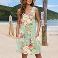 thumbnail image 5 of Vestido de Verano para Mujeres sin Mangas Cuello en V con Impresión de Bolsillo, Vestido Casual para Uso Diario Y de Fiesta, 5 of 5