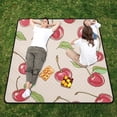 thumbnail image 5 of Pink Cherrys Beach Blanket Outdoor Picnic Mat Sandproof Waterproof Foldable for Camping Travel Hiking, 5 of 6