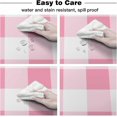thumbnail image 6 of Pink Checkered Round Tablecloth 60 Inch - Waterproof Fabric Table Cloth Protector, Pink White Buffalo Plaid Tablecloths Washable Table Cover for Kitchen Banquet Coffee Table Outdoor Party, 6 of 6