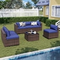 thumbnail image 2 of Sunmthink 7-Piece Wicker Patio Furniture Sets, Outdoor Conversation Set with 4 Inches Thick Cushions and Waterproof Cover, 2 of 6