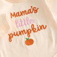 thumbnail image 4 of RUINIXCW Newborn Baby Girl Halloween Outfit Infant Girl Fall Winter Clothes Pumpkin Embroidery Long Sleeve Romper Ruffle Skirt Headband Stockings Set, 4 of 10