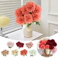 thumbnail image 7 of COM1950s Artificial Chrysanthemum Flowers, Realistic 7-Head Ball Chrysanthemum Bouquet, Silk Wedding Decor for Banquet Table, Event and Home Arrangement, 7 of 7