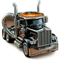 thumbnail image 1 of Handcrafted Semi-Truck-Shaped Stainless Steel Mugs: Unique Coffee Cups for Truck Lovers - Black, 1 of 7