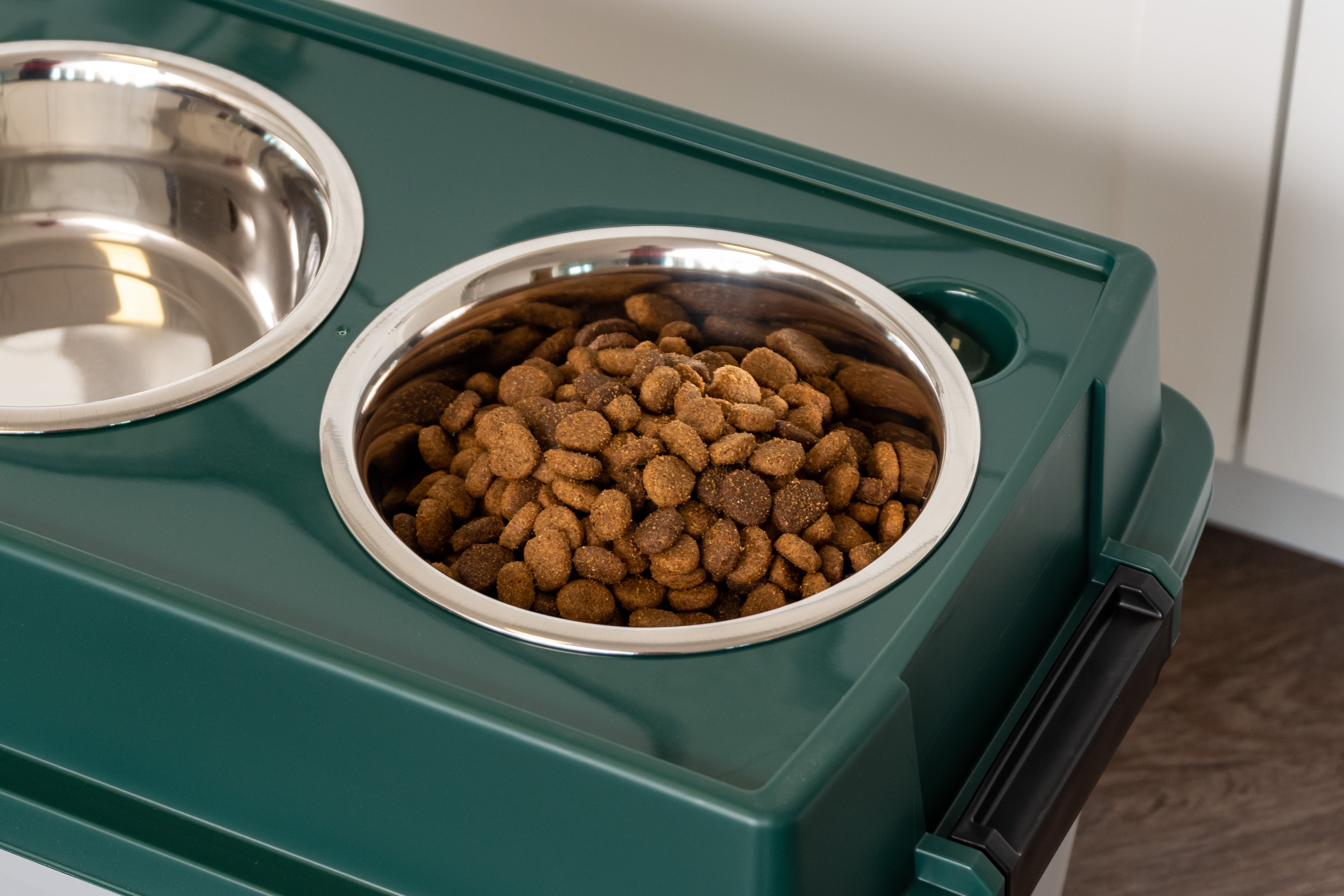 Remington 47 Lbs/45 Qt Large Elevated Dog Food Bowl with Airtight Pet Food Storage Container, Green