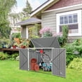 thumbnail image 4 of Costway Cobertizo de Jardín Multifunción Caseta de Metal Exterior para Almacenar Herrmientas Cubo de Basura 173 x 97 x 134 cm, 4 of 9