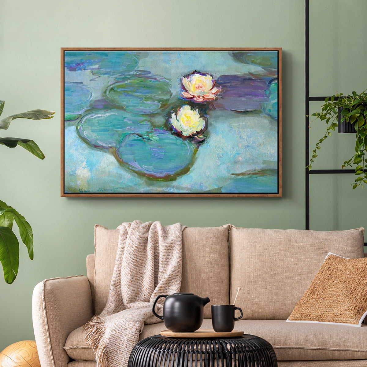 Vintage Landscape-CLVIII By Wexford Home Framed in Walnut Wood Gallery Wrapped Canvas 25 in. x 37 in.