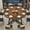 Brown, variant on JSFHNTG Round Dining Table for 6-8 People, 59'' Dining Table with Metal Legs, Multi-Use for Dining Room Kitchen Living Room, Brown
