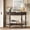 Deep Rustic Brown, variant on HAIXIAO Wood Half Moon Console Table With Drawer And Shelf, Vintage Curved Entryway Table For Hallway And Living Room,Rustic Brown
