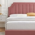 thumbnail image 5 of Platform Bed Frame, Queen Size, Velvet, Pink, Modern Contemporary Urban Design, Bedroom Master Guest Suite, 5 of 10