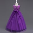 thumbnail image 7 of BLTIBY Girls Lace Sleeveless Dresses Wedding Dance Evening Tutu Princess Prom Maxi Party Dress Purple 11-12 Years, 7 of 7