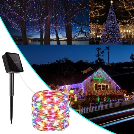 

string lights indoor white christmas lights led lights for bedroom 12M 120LED Solar Lights Outdoor Garden 8 Modes Waterproof Solar String Lights