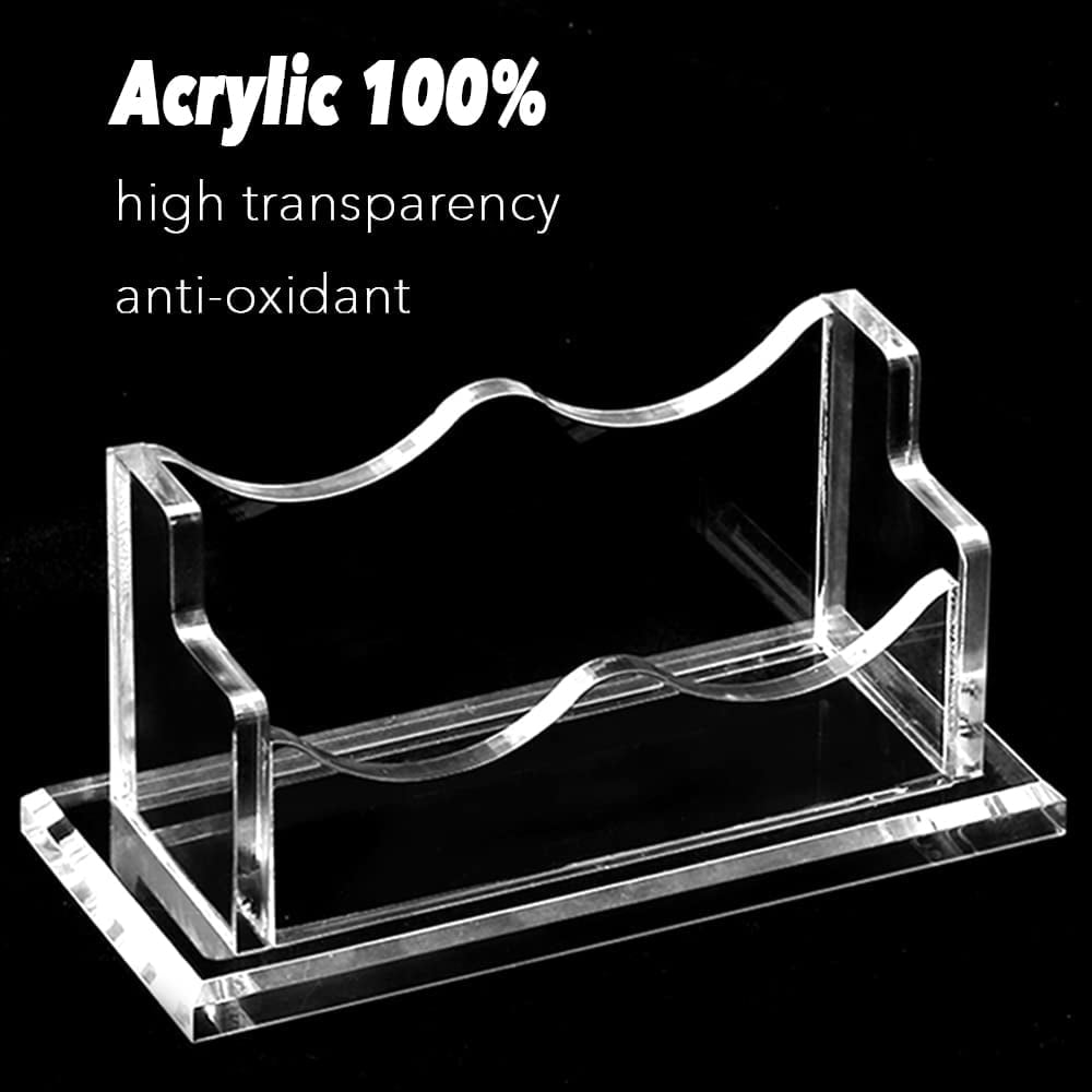 Acrylic for Desk, Horizontal Clear Business Name Card Display Stand, Desk Accessory Organizer (Horizontal, 1-Slot)