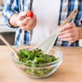 thumbnail image 4 of Fmxomd Cooking Spoon for Non-stick Cookwares, 1Pack Spatula&nbsp;Great for Cooking and Serving Sturdy BPA-Free Silicone, Wood Handle Spoon for Mixing, Scoop, and Scrape (White, 12 inch), 4 of 8