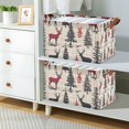 thumbnail image 2 of Yayeee Foldable Storage Basket for Shelves with Handles Set of 2 Waterproof Cloth Bins, Red Deer, 2 of 7