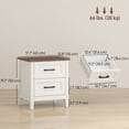 thumbnail image 3 of HOMCOM Ensemble de 2 Tables de Chevet Style Ferme, Tables de Chevet avec 2 Tiroirs, Blanc, 3 of 10