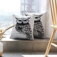 thumbnail image 6 of LALILO Throw Pillow Covers Owl Lady Owl Night Sketch Ink Tattoo Cushion Cover 18" x 18", 852 Pack, 6 of 6