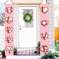 thumbnail image 3 of Moocorvic Valentine's Day Porch Couplet Home Curtain Banner Pull Flag Holiday Decoration, 3 of 5