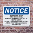 thumbnail image 4 of (2 Pack) No Soliciting Please There Is No Door Bell OSHA Notice Sign 24 Inch X 18 Inch Plastic Sign, Weather Resistant, UV Protected for Workplace, Business, and Construction Site, Made, 4 of 8