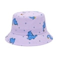 thumbnail image 4 of Krdevn Cartoon Dinosaur Print Kids Fisherman Sun Hat Breathable Wide Brim Outdoor Beach Cap for Toddler Boys Girls, 4 of 5