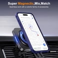 thumbnail image 4 of Allytechgroup iPhone 16 Plus Magnetic Case with Rotating Stand, Multi Angle Viewing Stand Anti-Scratch Compatible with Magsafe & Car Mount Phone Case for Apple iPhone 16 Plus, Darkblue, 4 of 7