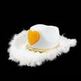 thumbnail image 6 of BRICH Cowboy Hat Heart Pattern Western Hat Travel Casual Wear Hats Fashion Denims Hats for Daily Fashion Statements 01-White2 One Size, 6 of 6