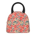 thumbnail image 3 of Logiee Small Coral Red Flowers Print Lunch Bag for Women & Men,Adult Insulated Lunch Box,Food Lunch Containers,Reusable High Capacity Lunch Tote Bags for Work, Travel, Outdoor, 3 of 9