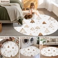 thumbnail image 6 of Abstract Christmas Tree Round Area&nbsp;Rug 4ft Winter Snowflake Gold Line Trees Non-Slip&nbsp;Washable Circle Rugs Soft Felt Indoor Floor Mat for Bedroom Kitchen Living Room Bathroom, 6 of 9