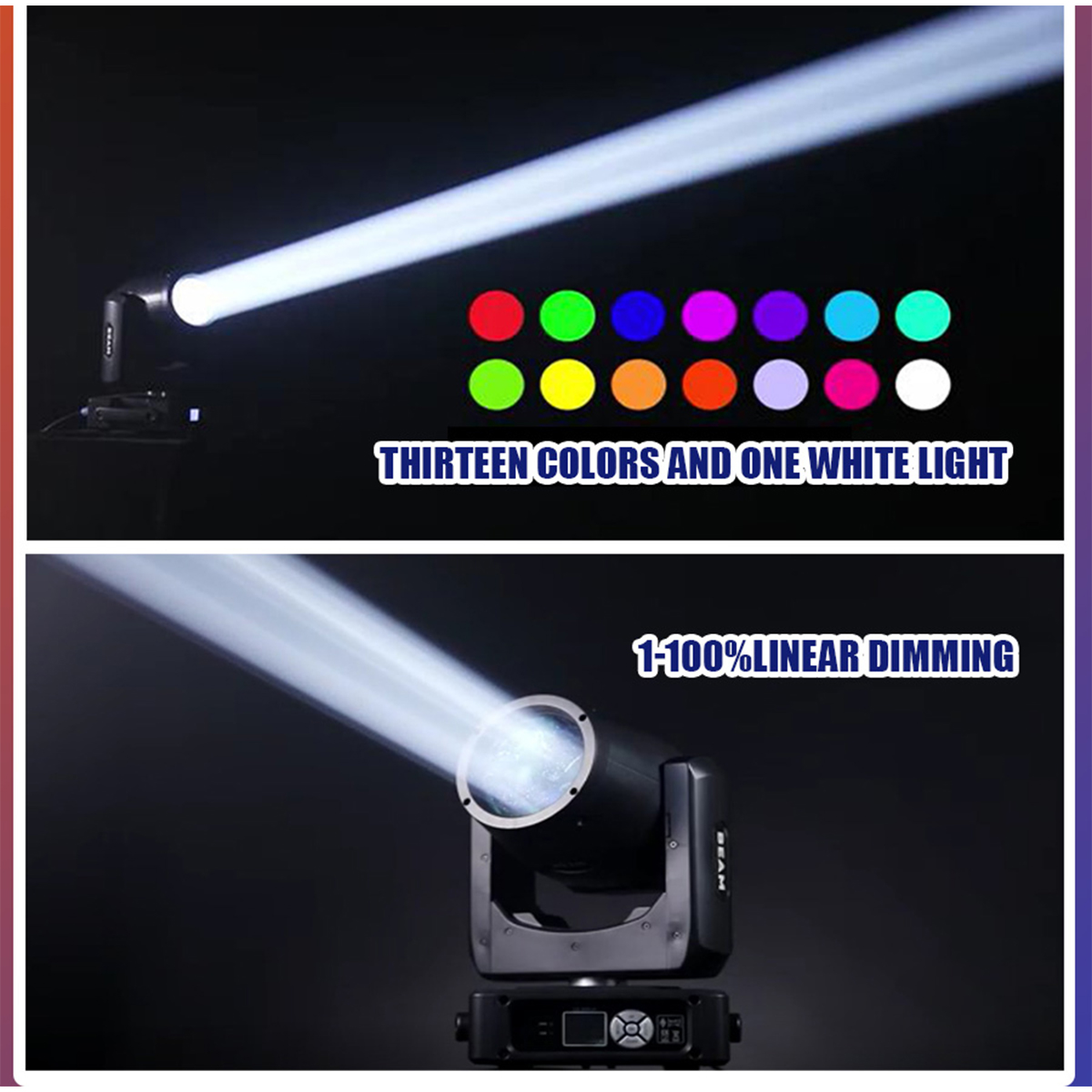 Beam MINI 230W Moving Head Stage Light, DMX Beam Wash Light Effect For DJ Disco Bar Party 2Packs