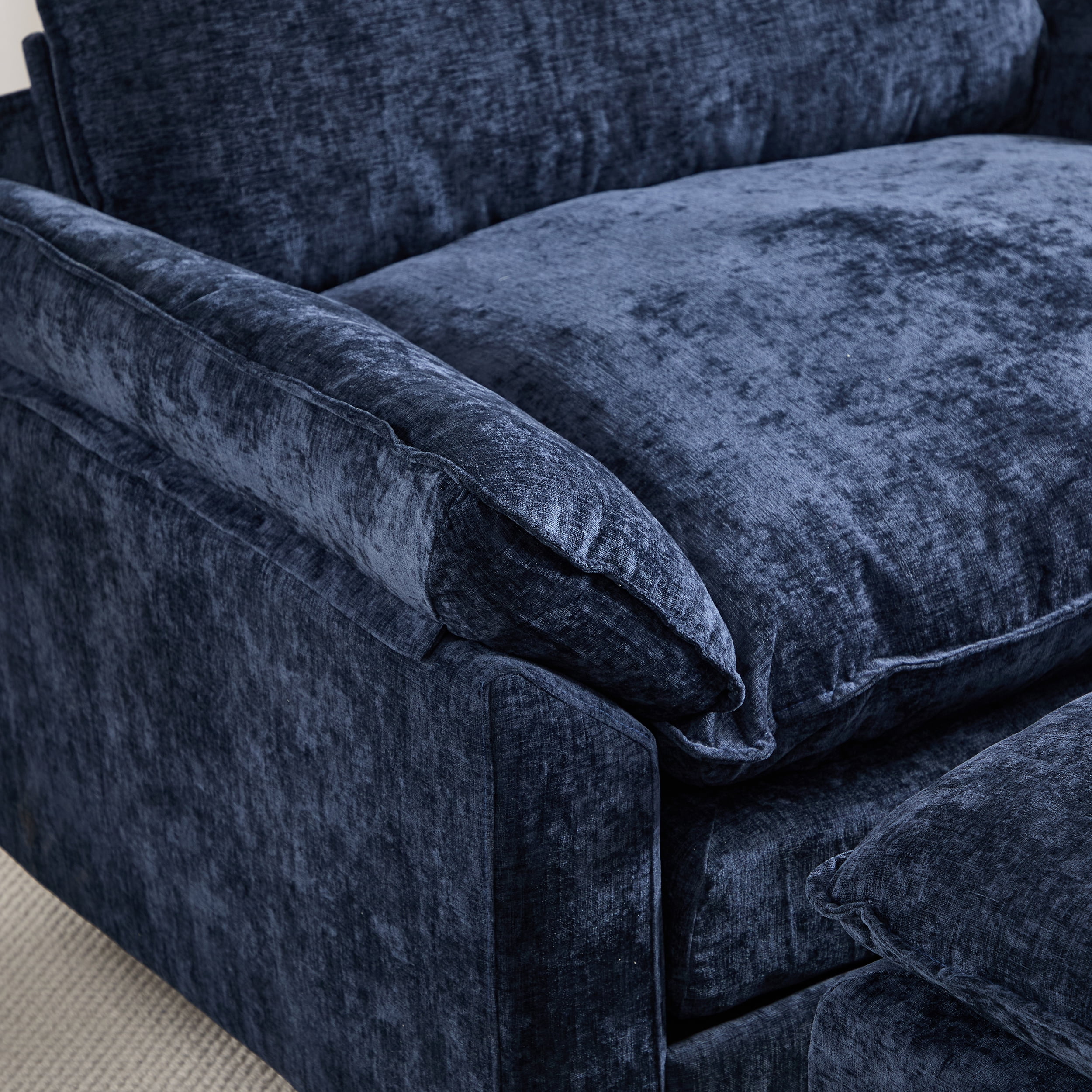 44.5" Accent Chair with Ottoman Club Chair Chenille Upholstered Armchair