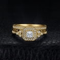 thumbnail image 2 of Jewelrypalace Princess Cut 0.5ct Cubic Zirconia Anniversary Promise Wedding Band Engagement Ring Channel Bridal Sets 925 Sterling Silver Gold Plated, 2 of 6