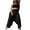 Black, variant on Women's Solid Color Sexy Bandeau Harem Pants Jumpsuit Set